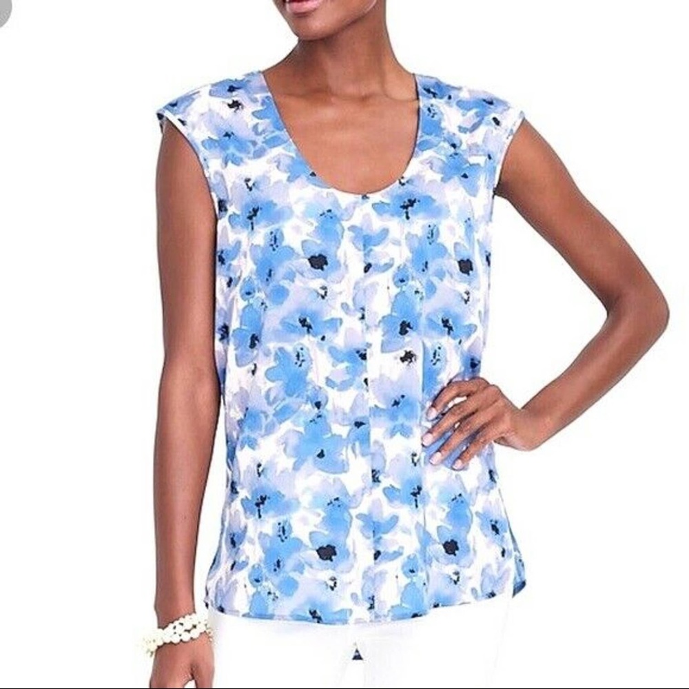 JCrew Blouse, blue floral, size 2